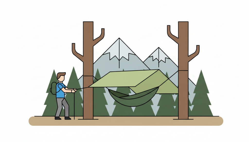 tarp bivouac setup