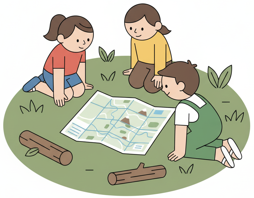 enfants carte orientation