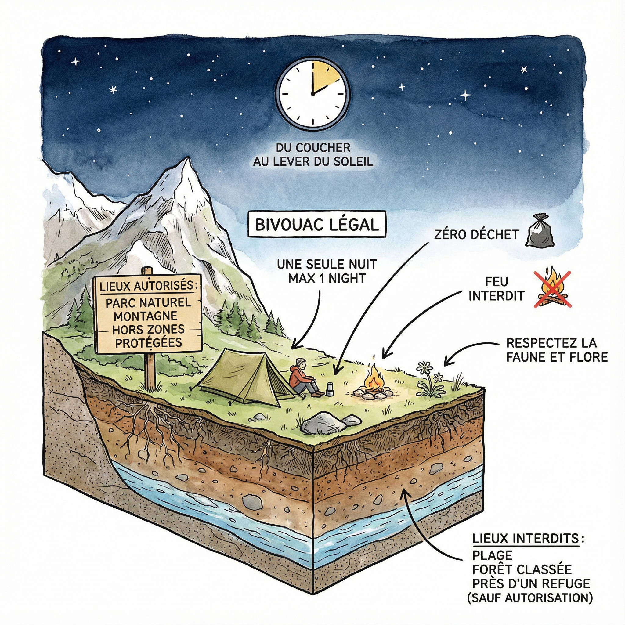 Bivouac en France : comprendre la réglementation avant de planter sa tente