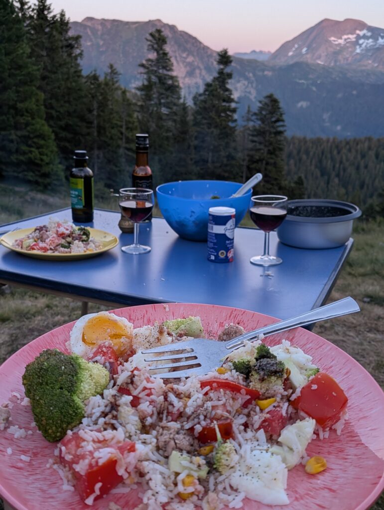diner dans la montagne