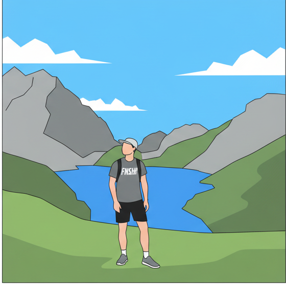randonneur alpine lake